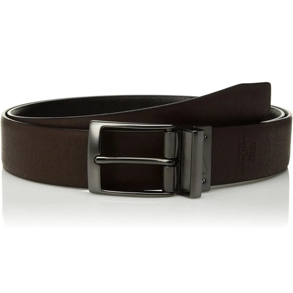 Nike Men's Pebble Feather Edge Reversible Belt Dark Black/Brown Sz 40 - Picture 2 of 3